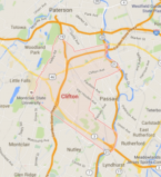 Map of Clifton New Jersey and surrounding area taken from google maps.